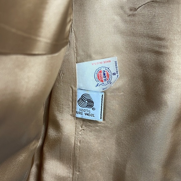 Vintage Evan Picone 100% Wool Blazer 1980s ILGWU Union Made camel tan women’s 8 - Picture 8 of 13